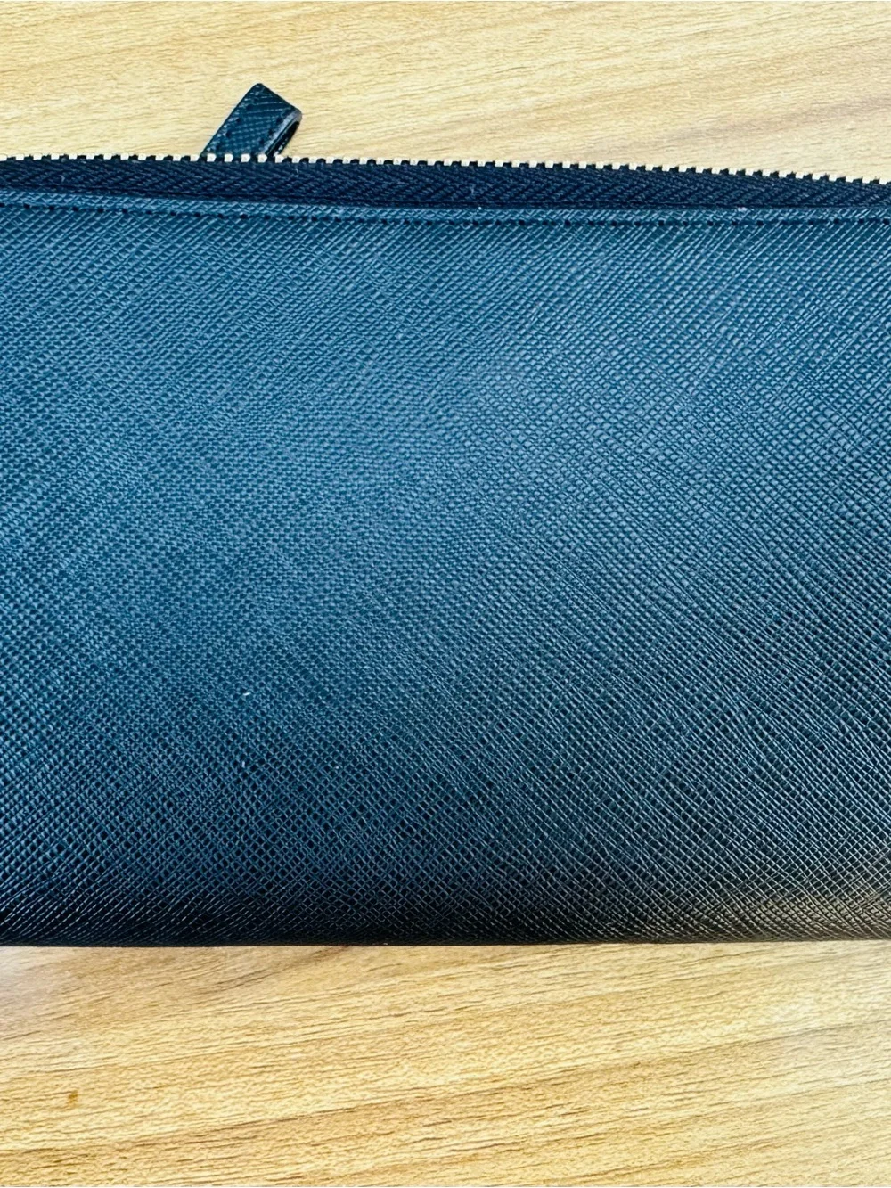 Kate Spade Black Saffiano Leather Zip-Around Continental Wristlet Wallet